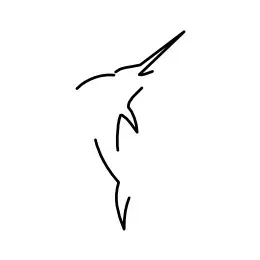 stylized minimalistic sailfish tattoo