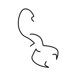 stylized minimalistic scorpion tattoo