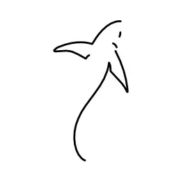 stylized minimalistic shark tattoo