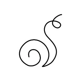 stylized minimalistic snail tattoo