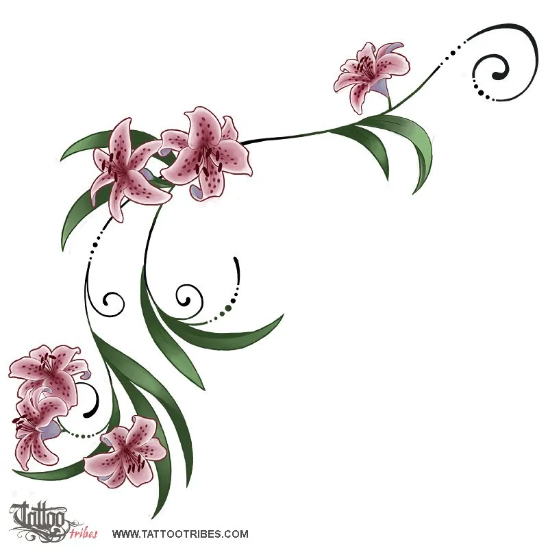Tattoo image of Tiger lilies, Wealth, pride
