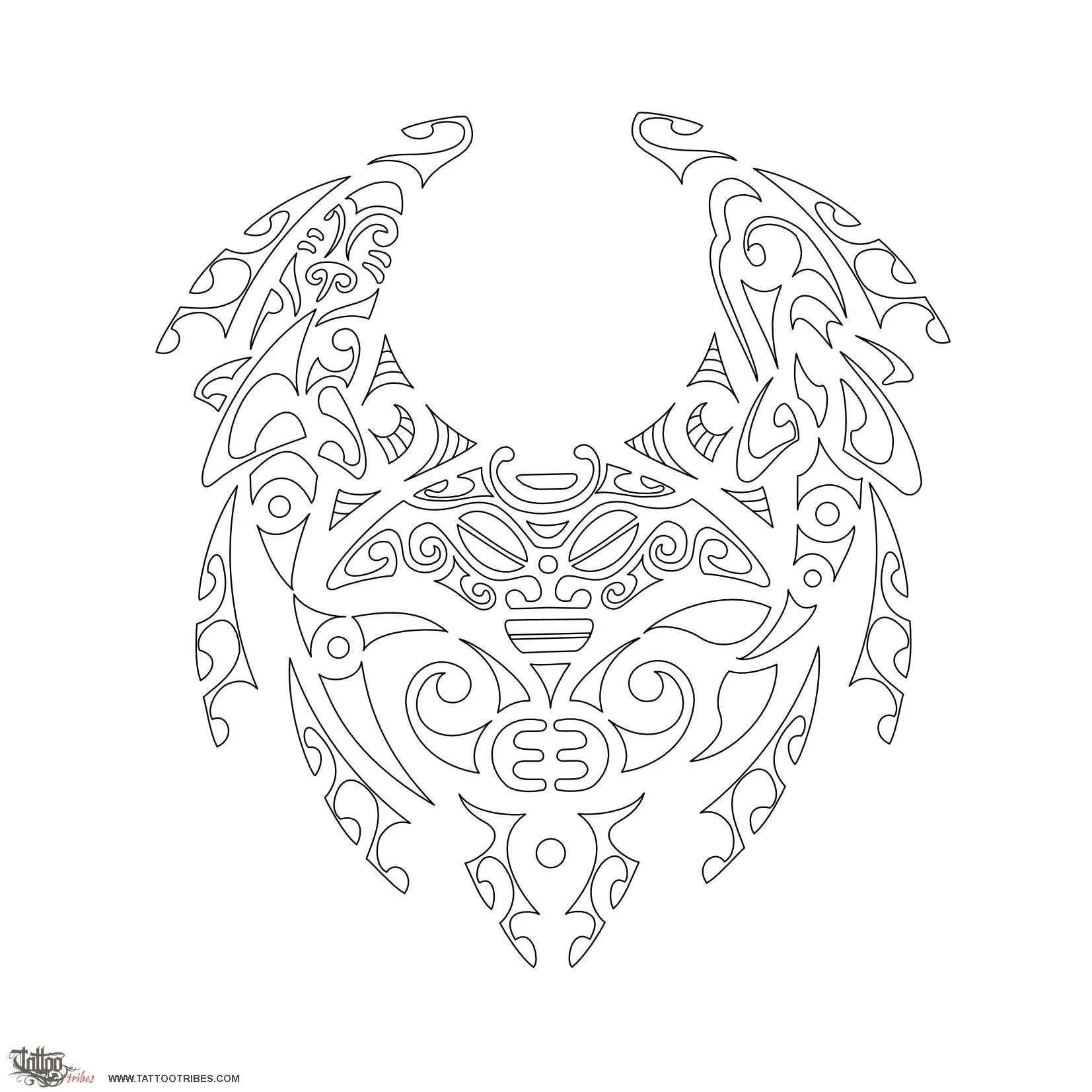 Stencil outline of Pekapeka, Luck, longevity