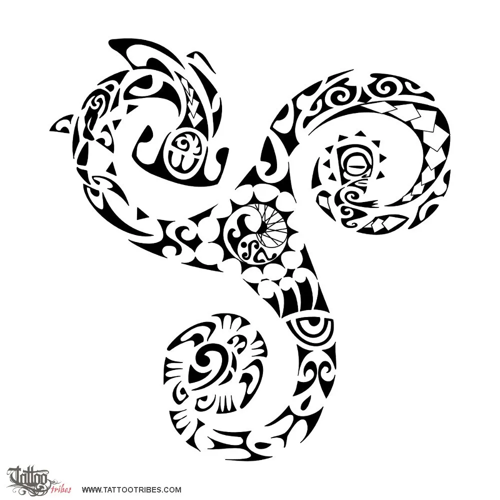 Tattoo image of Triskell, Triathlon