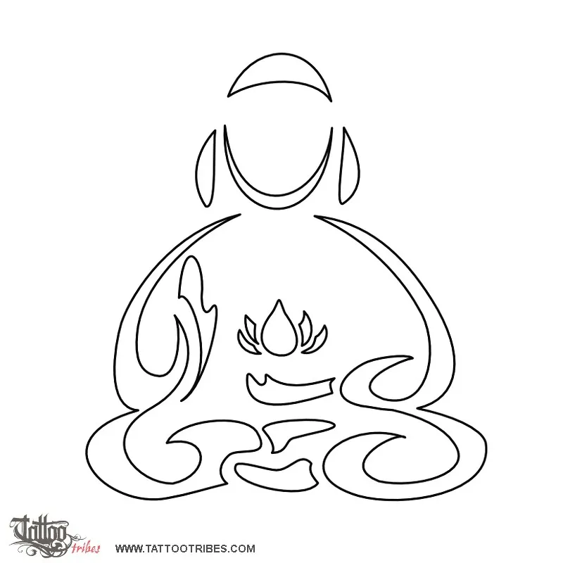 Stencil outline of Meditating Buddha, Perfection