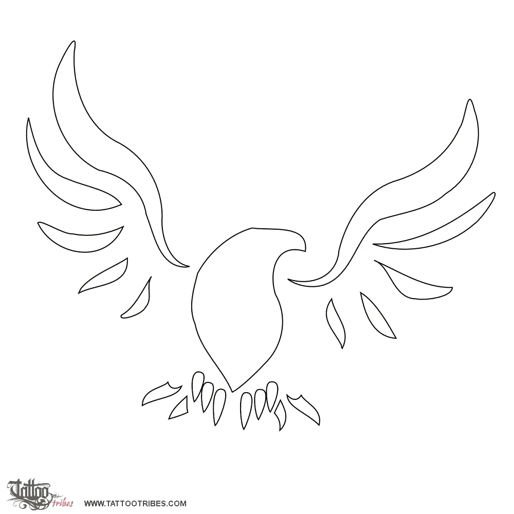Stencil outline of Flying eagle, Freedom, power