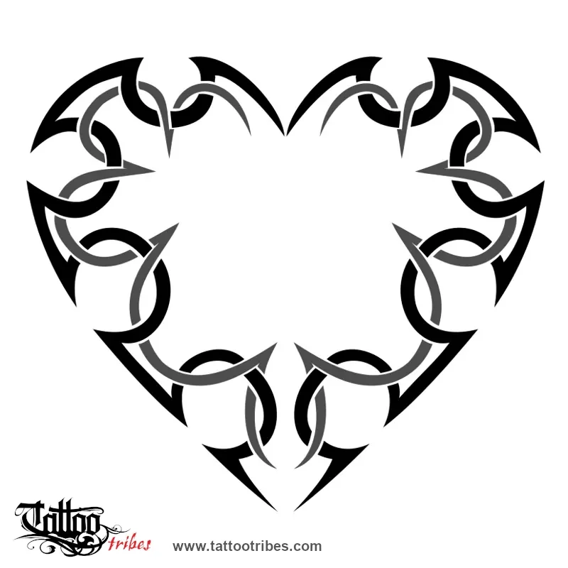 Tattoo image of Tribal heart, Love, feelings