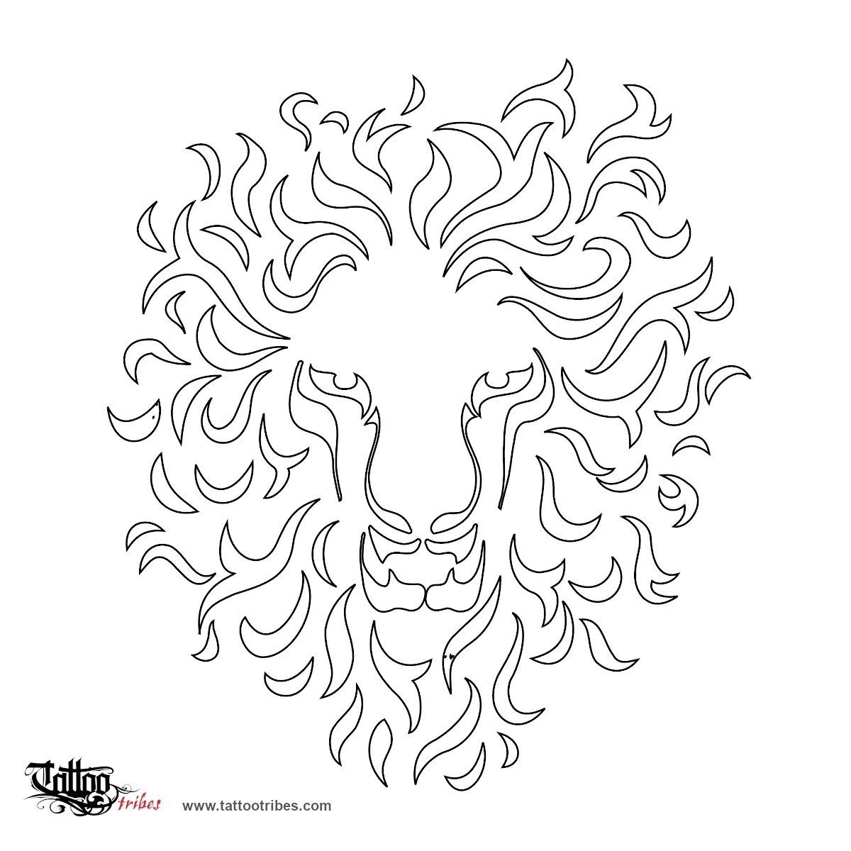 Stencil outline of Lion, Courage, strength
