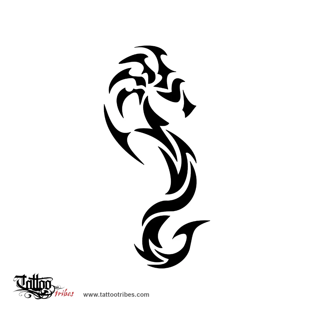 Tattoo image of Tribal seahorse, Patience, tenacity