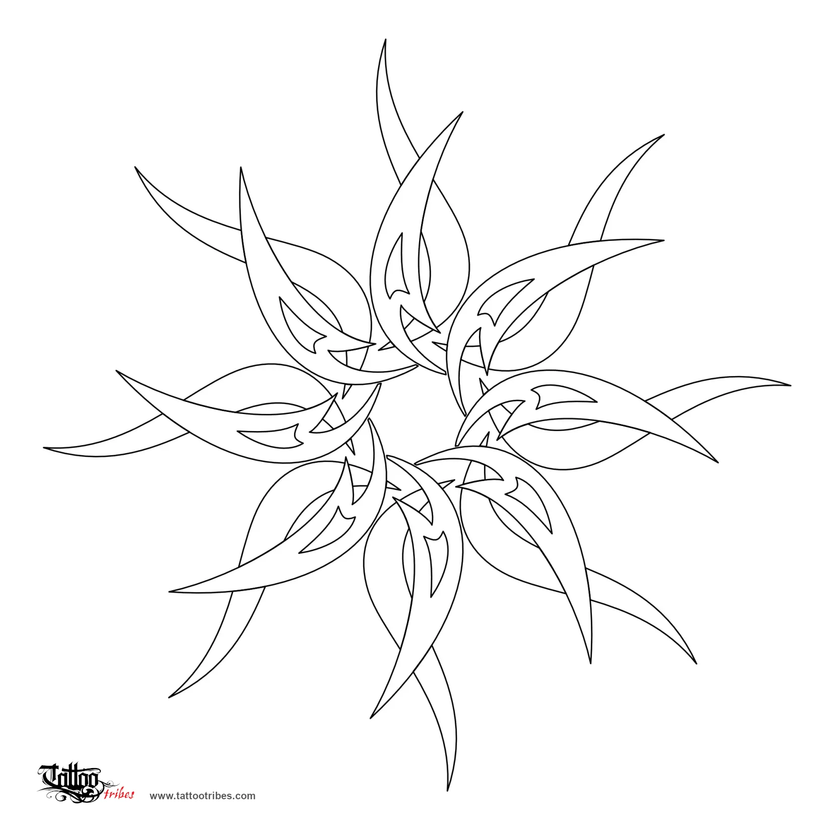Stencil outline of Tribal sun, Strength, royalty