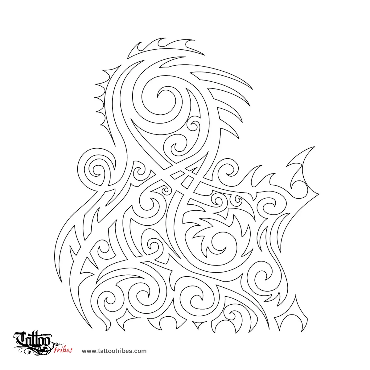 Stencil outline of Tribal, Warrior