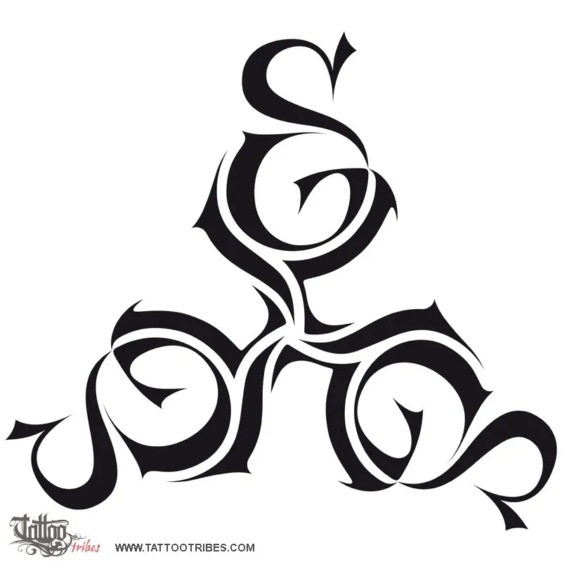 Tattoo image of Triskell S+G+I+L, Eternity