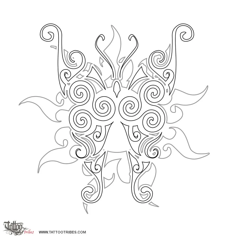 Stencil outline of Eternal butterfly, Freedom, renewal