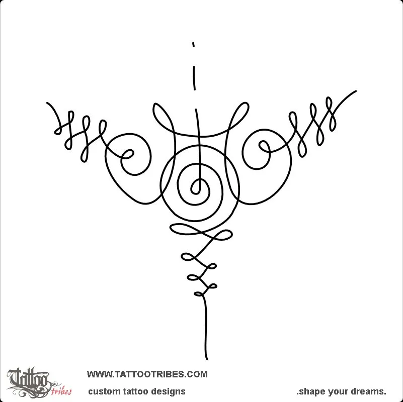 Tattoo image of Unalome manta, Encounter