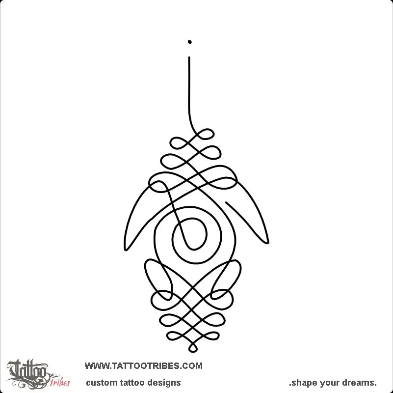 Tattoo image of Unalome turtle, Family