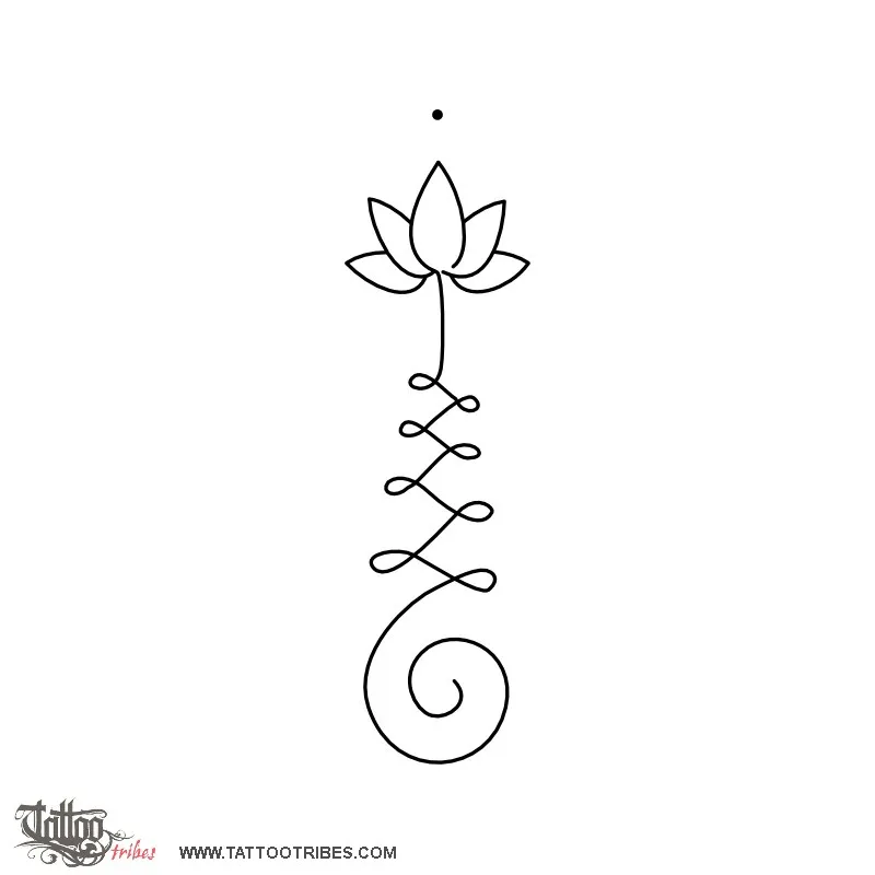 Tattoo image of Unalome & lotus, Enlightenment