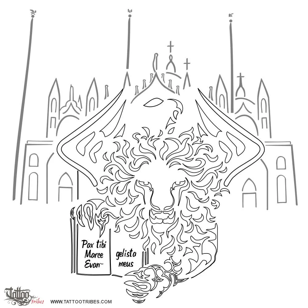 Stencil outline of St.Mark´s lion, Republic of Venice