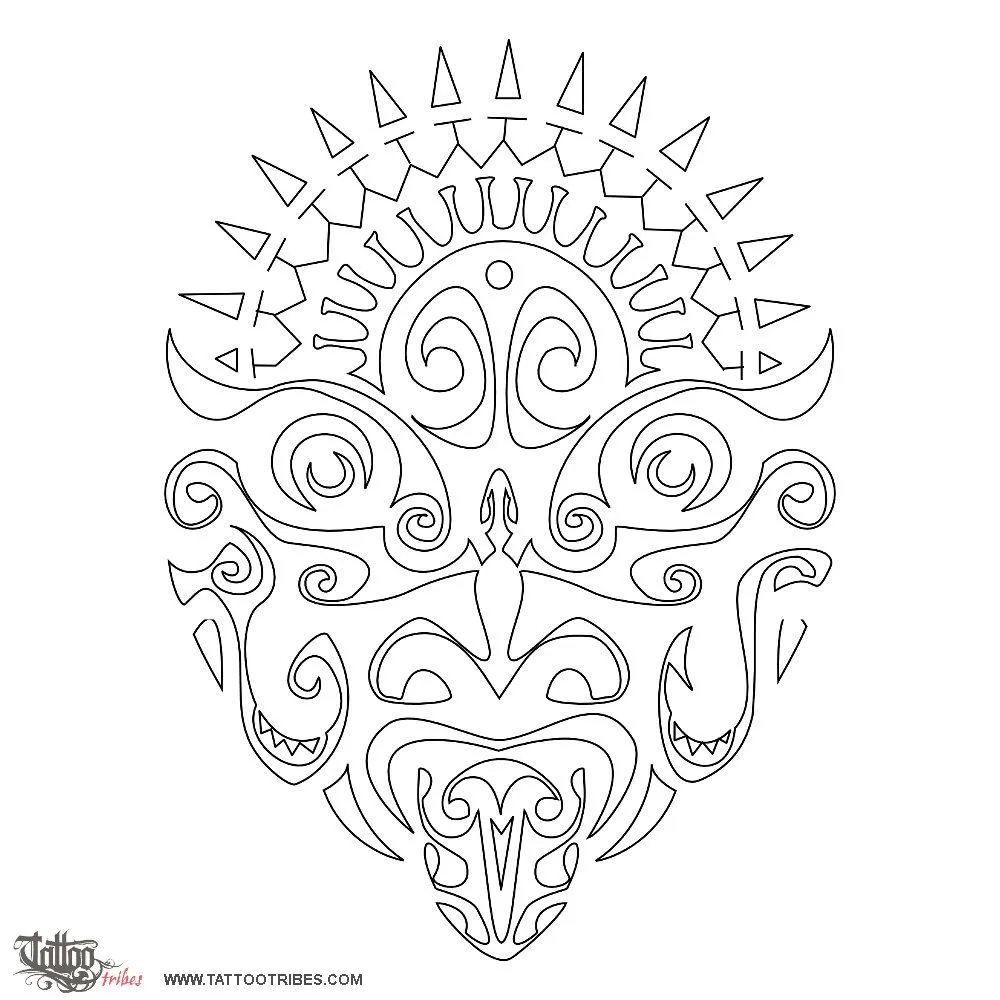 Stencil outline of Toa, Warrior, father