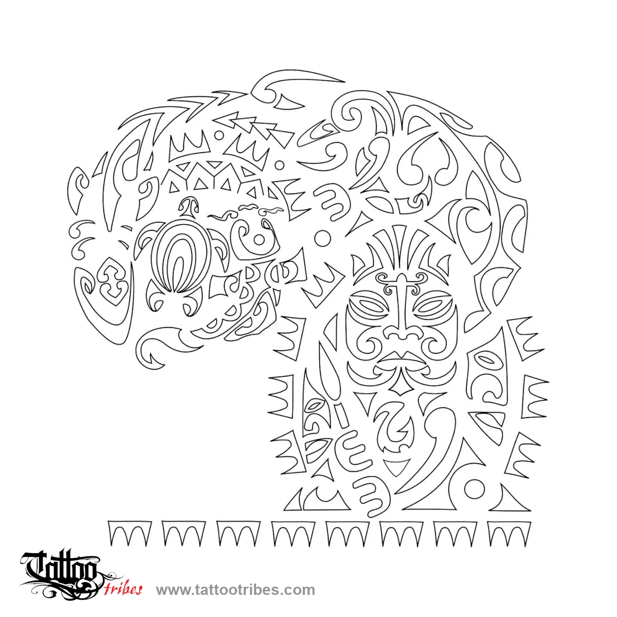 Stencil outline of Warrior, Safety, family