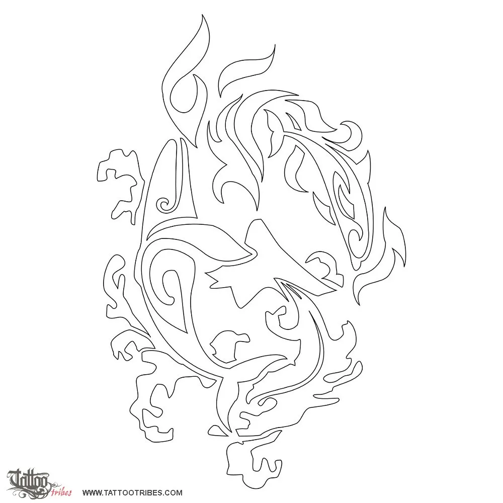 Stencil outline of Dolphin and whale, Passion