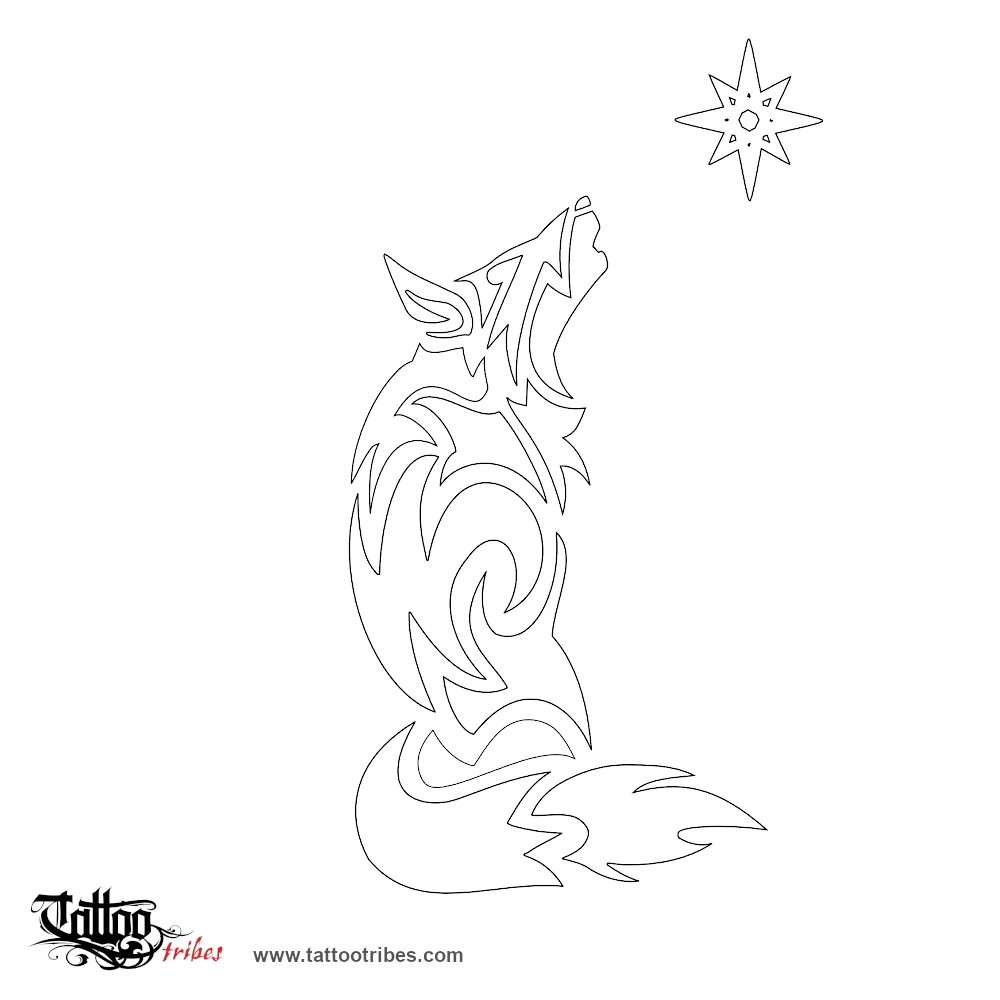 Stencil outline of Howling wolf, Fidelity