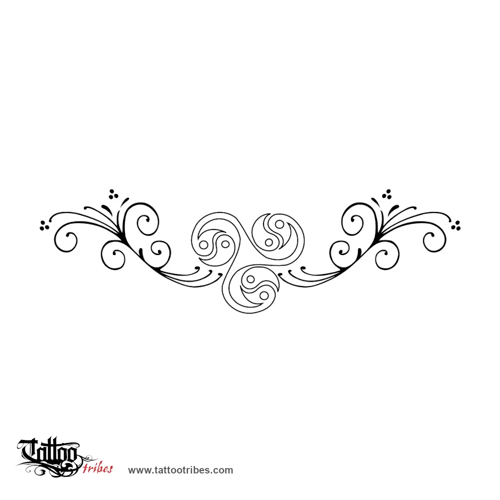 Stencil outline of Yin Yang backpiece, Harmony