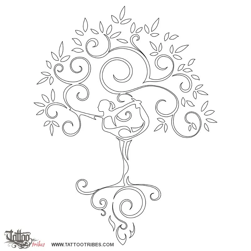 Stencil outline of Yoga, Healing