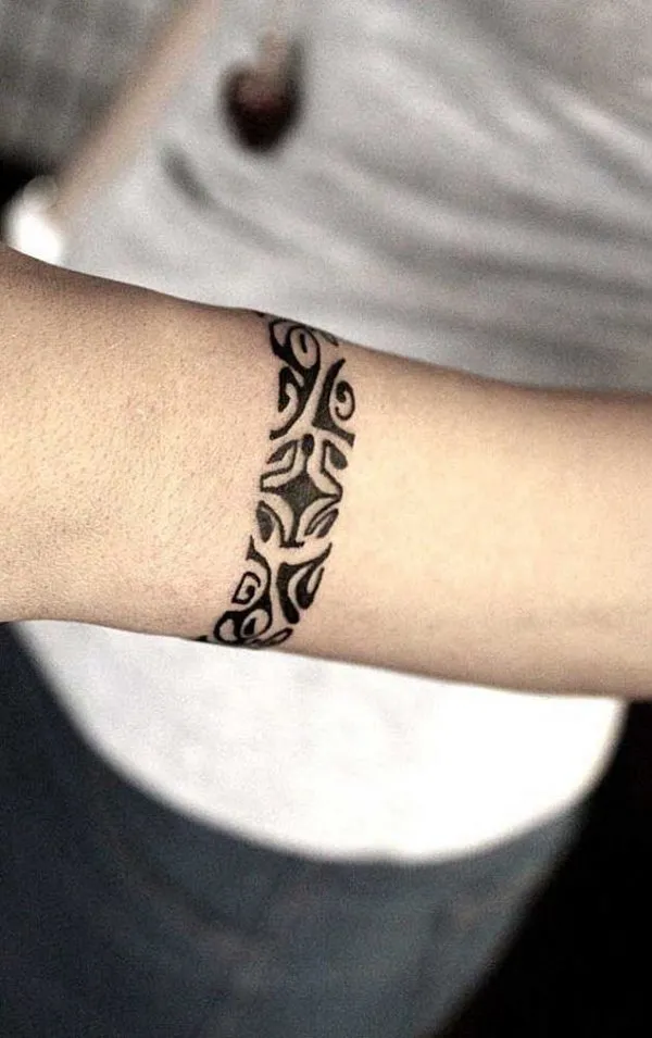 Real community tattoo placement: Aaron - wrist band