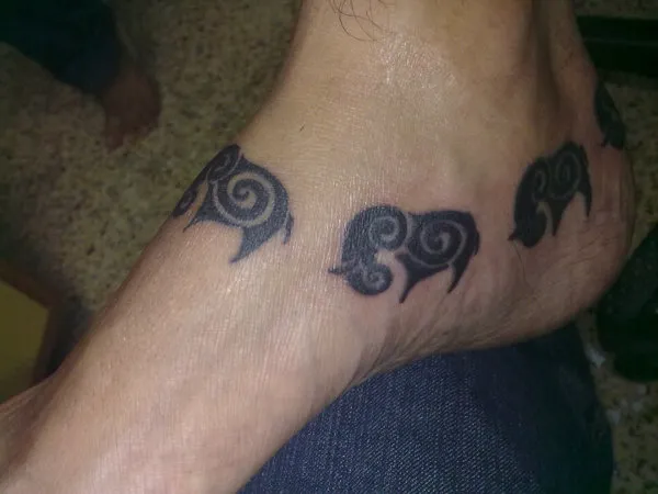 Real community tattoo placement: Akhil - elephants