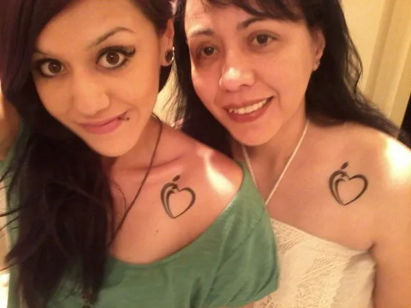 Real community tattoo placement: Amanda - Parent's heart