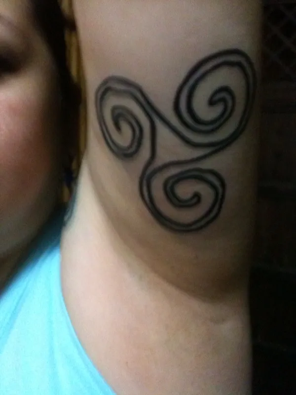 Real community tattoo placement: Anne - Triskell