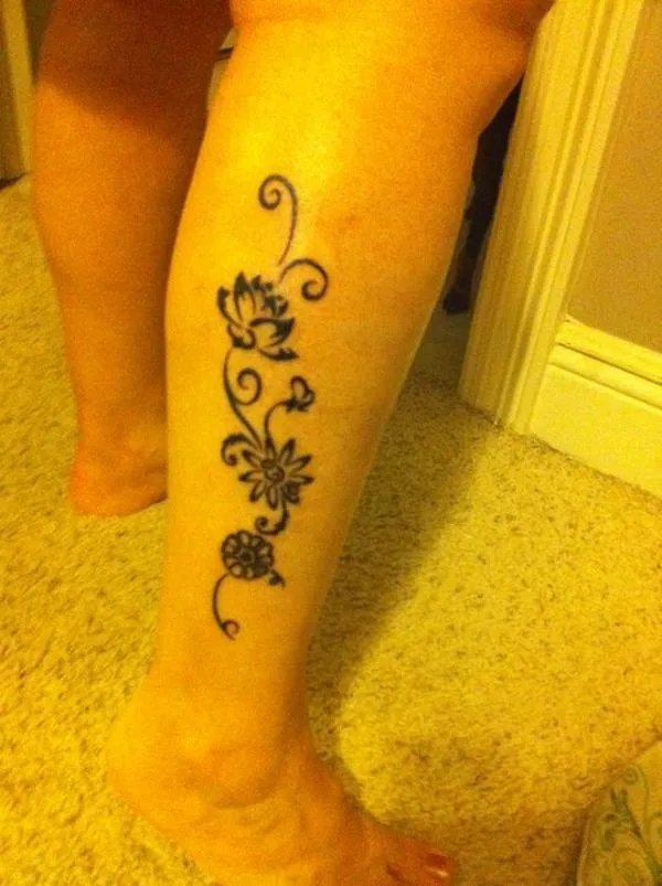Real community tattoo placement: Avia - Birth flowers