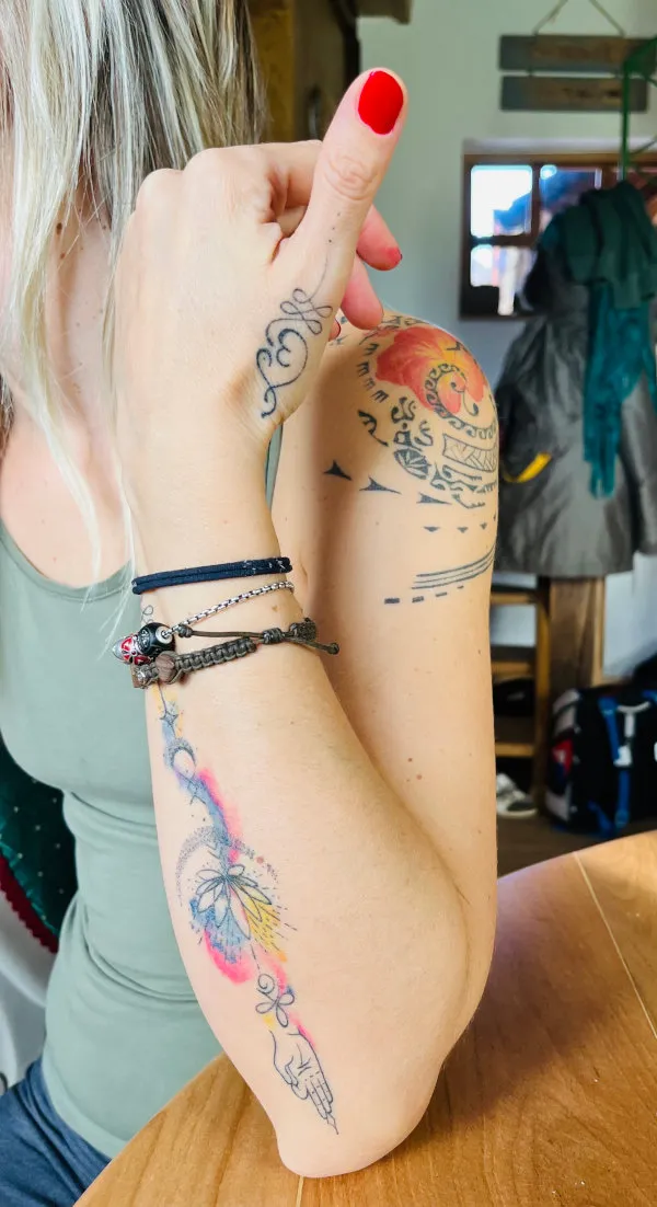 Real community tattoo placement: Barbara - Unalome, Ame