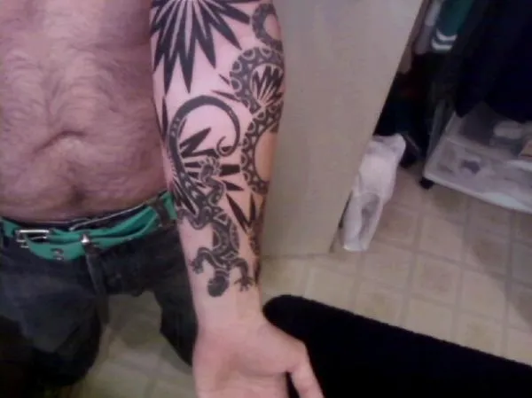Real community tattoo placement: Brad - Lizard