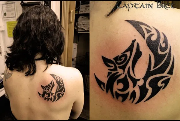 Real community tattoo placement: Captain Bret - Wolf moon