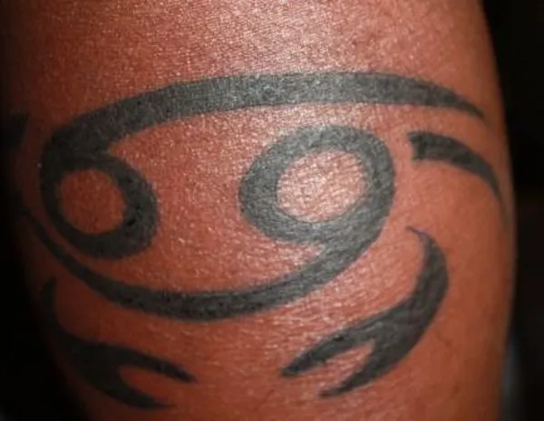 Real community tattoo placement: Bryant - Cancer sign