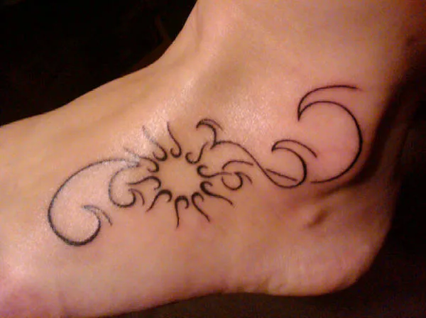 Real community tattoo placement: Carly - Sun waves