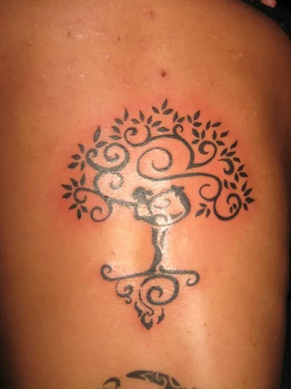 Real community tattoo placement: Chantal - Yoga tree
