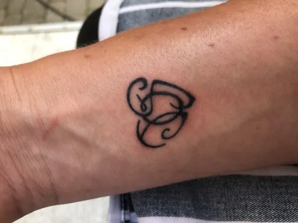 Real community tattoo placement: Chris - JOS heart