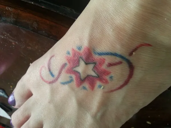 Real community tattoo placement: Dionne - Shooting star