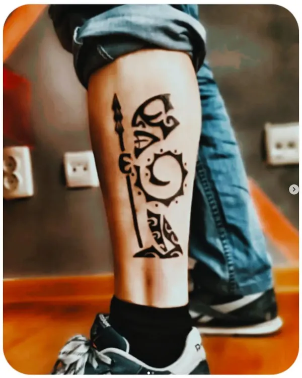 Real community tattoo placement: Egor - Tiki warrior