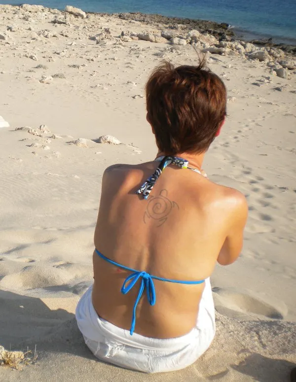 Real community tattoo placement: Elisa - Spiral turtle