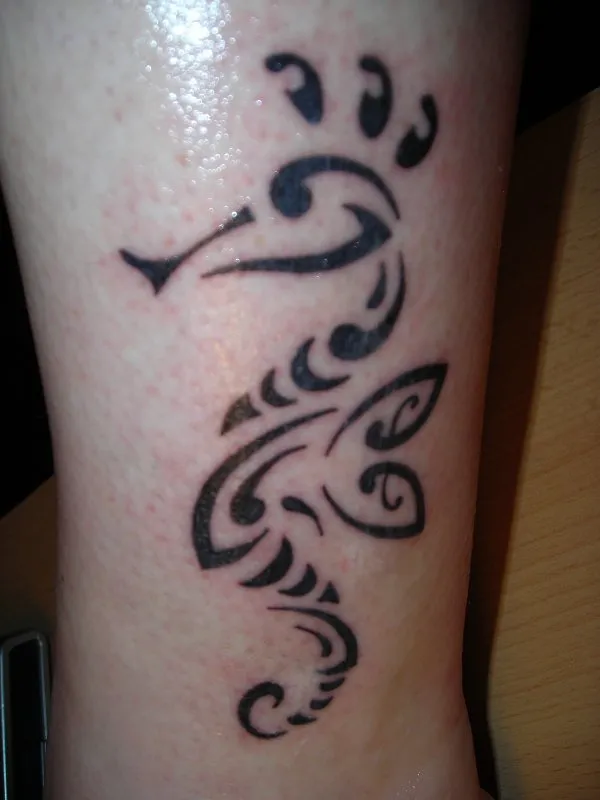 Real community tattoo placement: Fleana - Seahorse