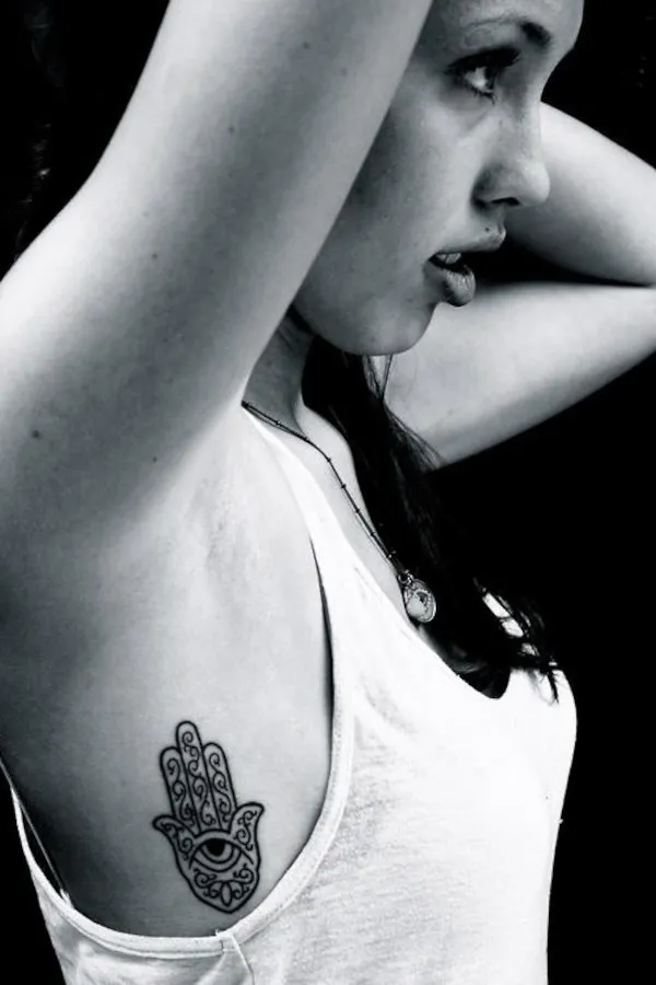 Real community tattoo placement: Guest - Hamsa