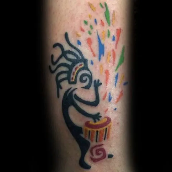 Real community tattoo placement: Guest - Rasta kokopelli