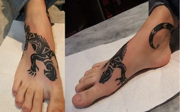 Real community tattoo placement: Guest - Lizard on foot