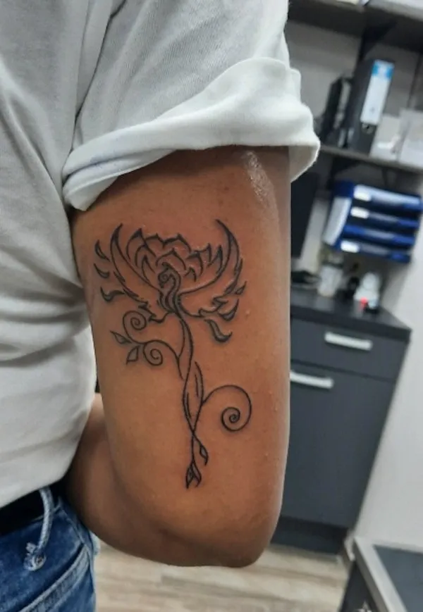 Real community tattoo placement: Guest - Phoenix & lotus