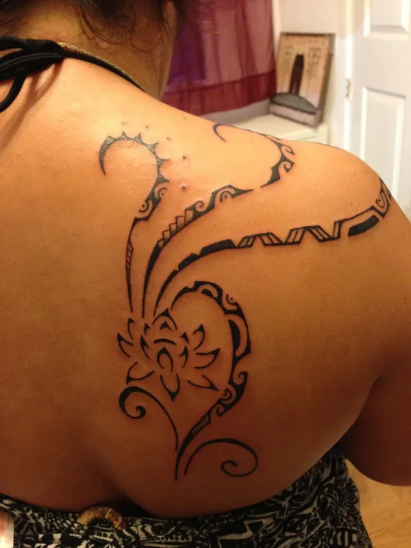 Real community tattoo placement: Guest - Lotus Polynesian