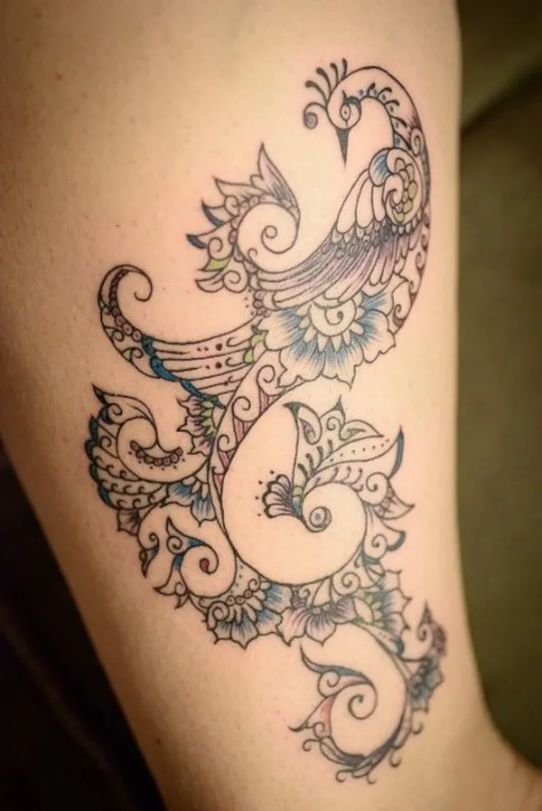 Real community tattoo placement: Guest - mehndi peacock