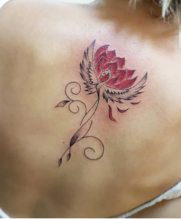 Real community tattoo placement: Guest - Phoenix and lotus