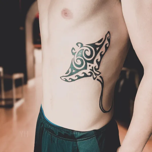 Real community tattoo placement: Guest - manta